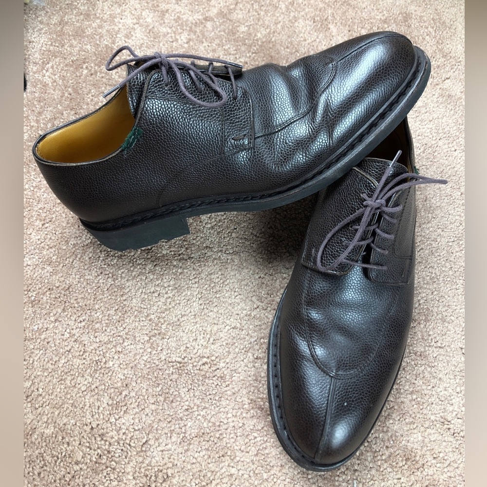 Paraboot Avignon Dark Brown Grain Leather Derbies Size 7.5